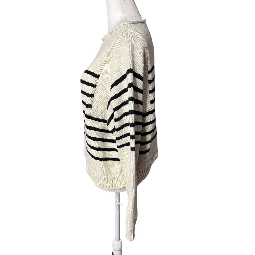 Madewell Cream and Black Striped Crewneck Sweater - Picture 5 of 12